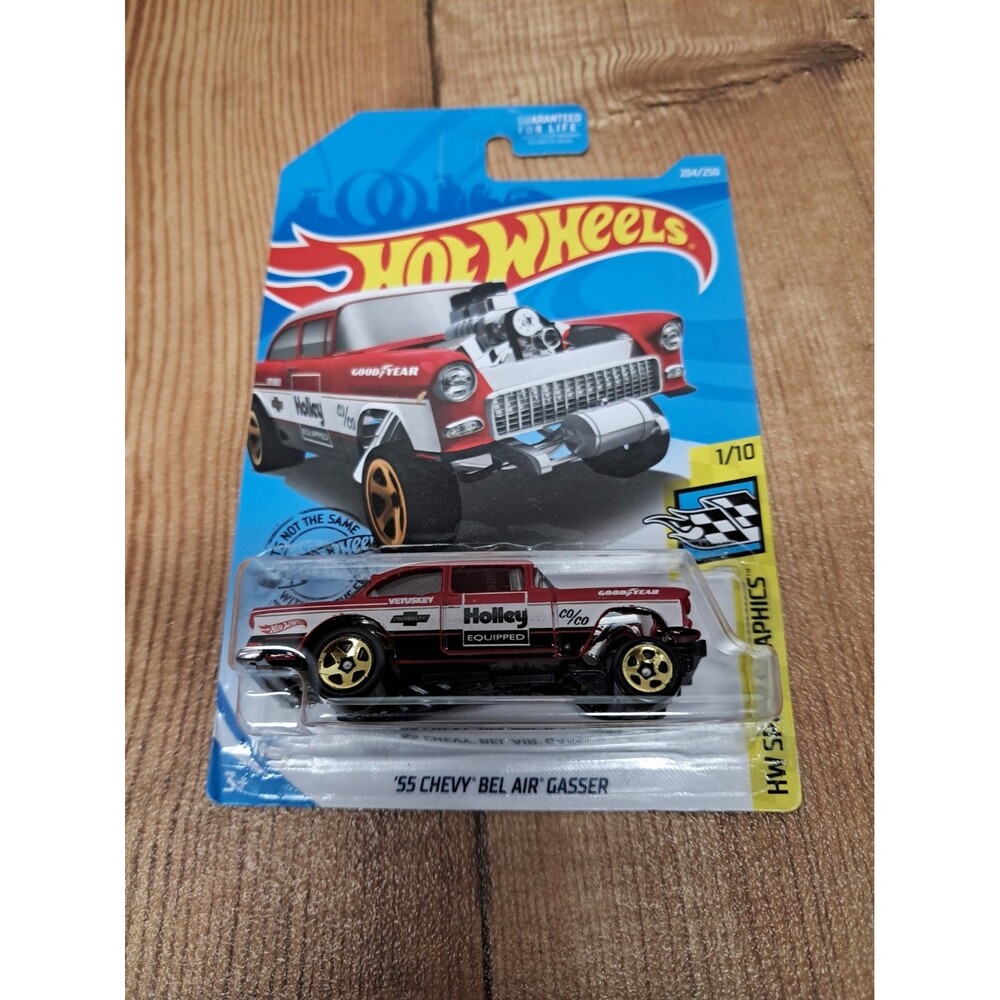 2019 HOT WHEELS HW SPEED GRAPHICS 1/10 RED WHITE BLACK '55 CHEVY BEL AIR GASSER